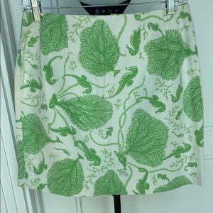 Green & white seahorse sea life Women's sz 6 Skirt